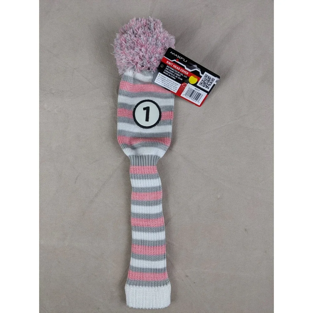 Maxfli 1 Driver Gray Pink Knit‎ Head Cover MX519